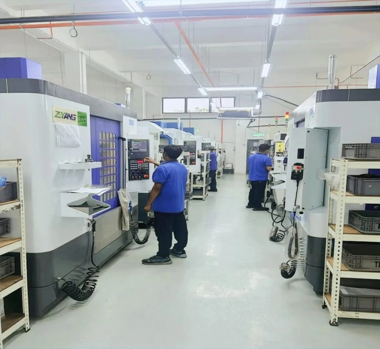 TPTW Engineering CNC machining floor — stainless steel section